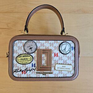 Karl Lagerfeld Paris top handle leather crossbody bag